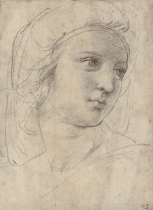 Hoofd van een muze door Raffaello Sanzio Raphael